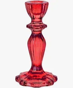 Talking Tables Red Glass Candlestick Holder S0039