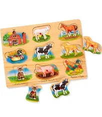 Melissa &amp; Doug Farm Sound Puzzle Wooden Peg Puzzle Rooster Replacement Only