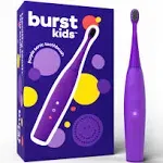 BURSTkids Electric Toothbrush with Soft Charcoal Black Bristles, Small Head & Comfort Grip, 2 Minute Built in Timer