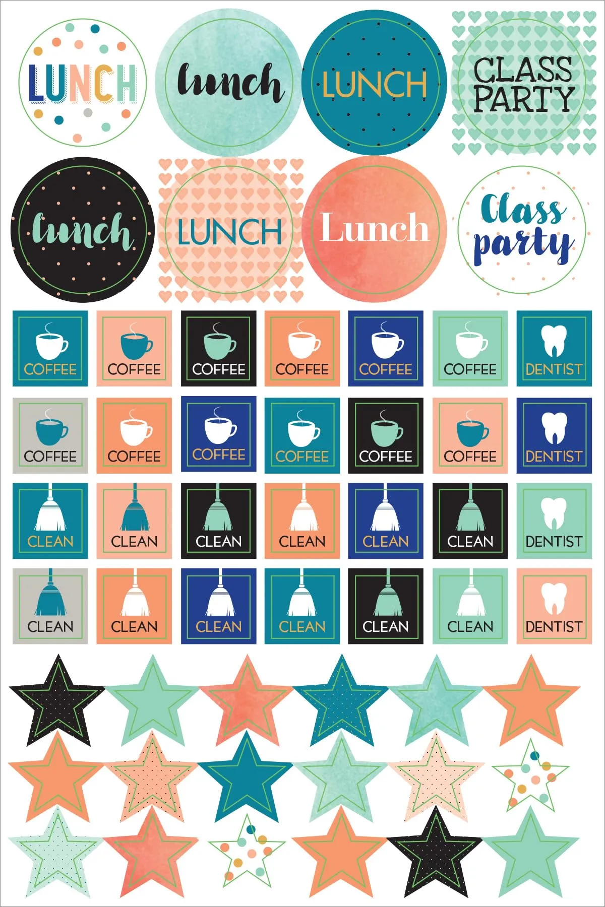 Essentials Mom's Planner Stickers (Set of 575 Stickers)