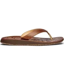 Paniolo Women’s Leather Beach Flip Flops - Natural | OluKai