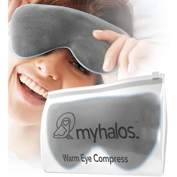 MyHalos Microwave Activated Moist Heat Eye Compress for Dry Eyes and Stye Treatment - Heated Eye Mask for Dry Eyes -Our Dry Eye Therapy Mask Relives Blepharitis & Pink Eye -Warm Compress for Eyes