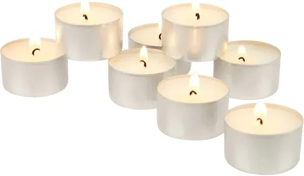 Stonebriar 100 Pack Unscented 8 Hour Burn Time Tea Light Candles, White, 100CT