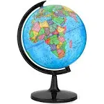 World Globe with Stand, 13&#034; Geography Educational Globe for Students &amp; Teache...