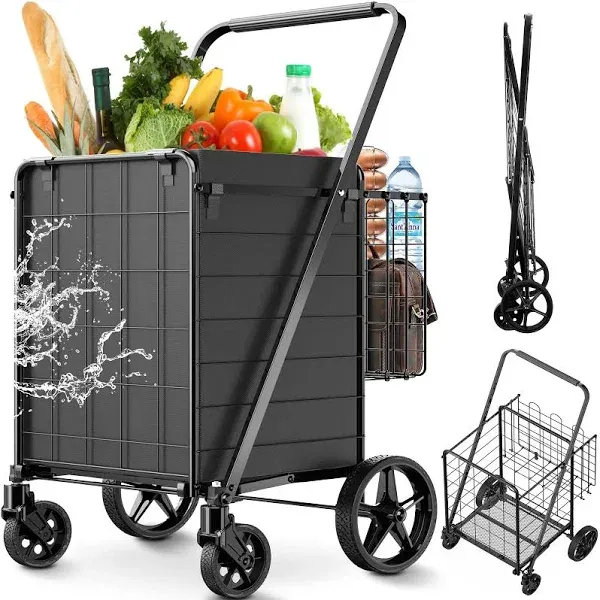 Shopping Cart for Groceries,Jumb<wbr/>o Upgraded Grocery Cart,Hold Up to 340 LBS