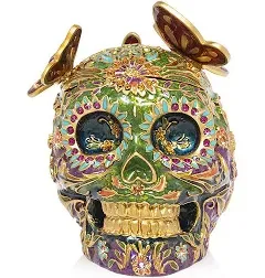 Jay Strongwater Rivera Skull with Butterflies Box