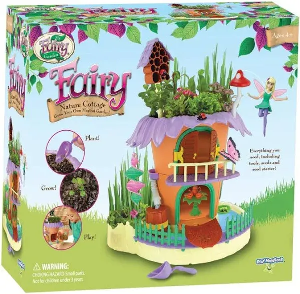 My Fairy Garden Nature Cottage Toy Figurine and Plant Kit, Grow Your Own Garden