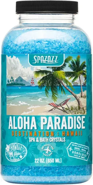 Spazazz SZCH SPZ-303 Hawaii Aloha Paradise Destination Crystals Container, 22 oz. Aromatherapy, 1.3 Pound (Pack of 1), Blue