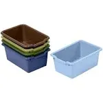 Ecr4kids Scoop Front Storage Bin, Multipurpose Organization, Earthtone, 5-Piece