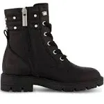 Dkny | Little Girls Stassi Stone Crystal Stud Collar Moto Boots - Black | Realry