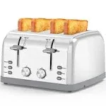 Toaster 4 Slice,Retro Stainless Steel Toater with 7 Shade Settings,Best Prime To