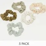 Kitsch Assorted Textured Scrunchies 5pc Set Eucalyptus