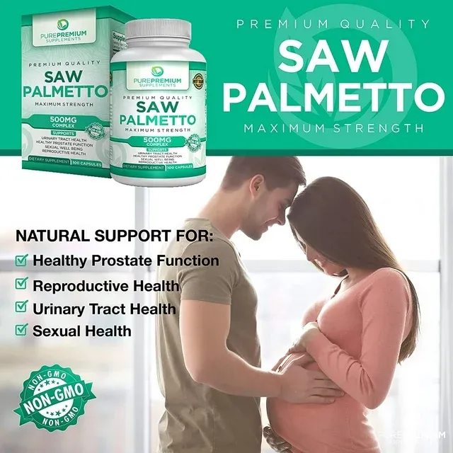 Premium Saw Palmetto 500 mg for Men & Women – Maximum Strength Saw Palmetto Extract & Powder Capsules Supplement - Support Normal Urinary Tract, Prostate Health & Hair - 3 Months Supply - 100 Tablets