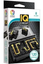 Smart Games IQ Circuit Portable Travel Game W/120 Challenges, 8 To Adult, New