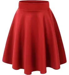 Made by Johnny Women's Basic Versatile Stretchy Flared Casual Mini Skater Skirt