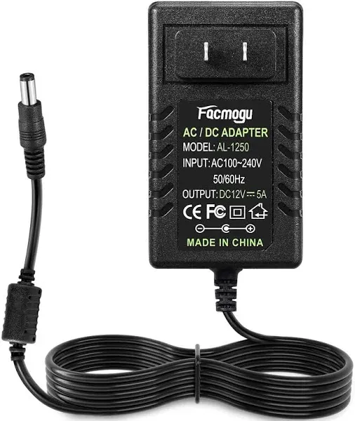 Facmogu 12V 5A Power Adapter