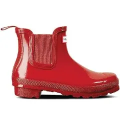 Hunter Original Gloss Chelsea Ladies Military Red Boots 5