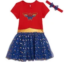 DC Comics Wonder Woman Toddler Girls Dress & Headband Set