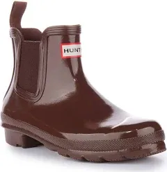 Hunter Original Chelsea Gloss Women&#039;s Rain Boots, Brown Bolt, W10