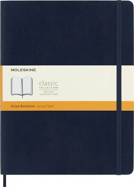 Moleskine Classic Notebook, Soft Cover, Large (5&#034; x 8.25&#034;) Ruled/Lined, Scarl...