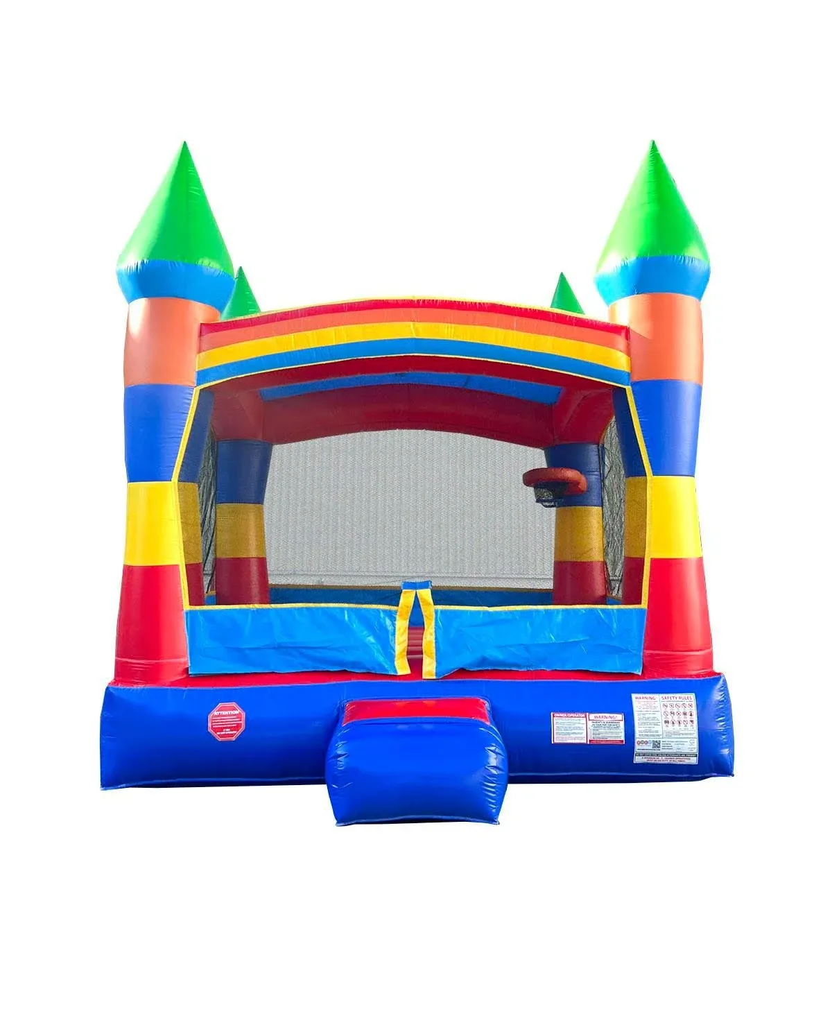 Premium Inflatable Bounce House (Without Blower) - 13 x 12 x 14.5 Foot - Deluxe Rainbow Castle Crossover Inflatable Bouncy House Jumper Unit for Kids