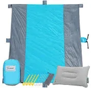 Sandfree Beach Blanket, Extra Large 9’ X 10’ for 7 Adults, Portable &amp; Foldabl...