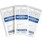 Lot of 3 Professional Reporter’s Notebooks 4” x 8” Portage 70 Sheets No. 200 NEW