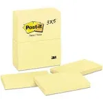 Post-it Notes Original Pads in Canary Yellow, 3 x 5, 100-Sheet, 12/Pack