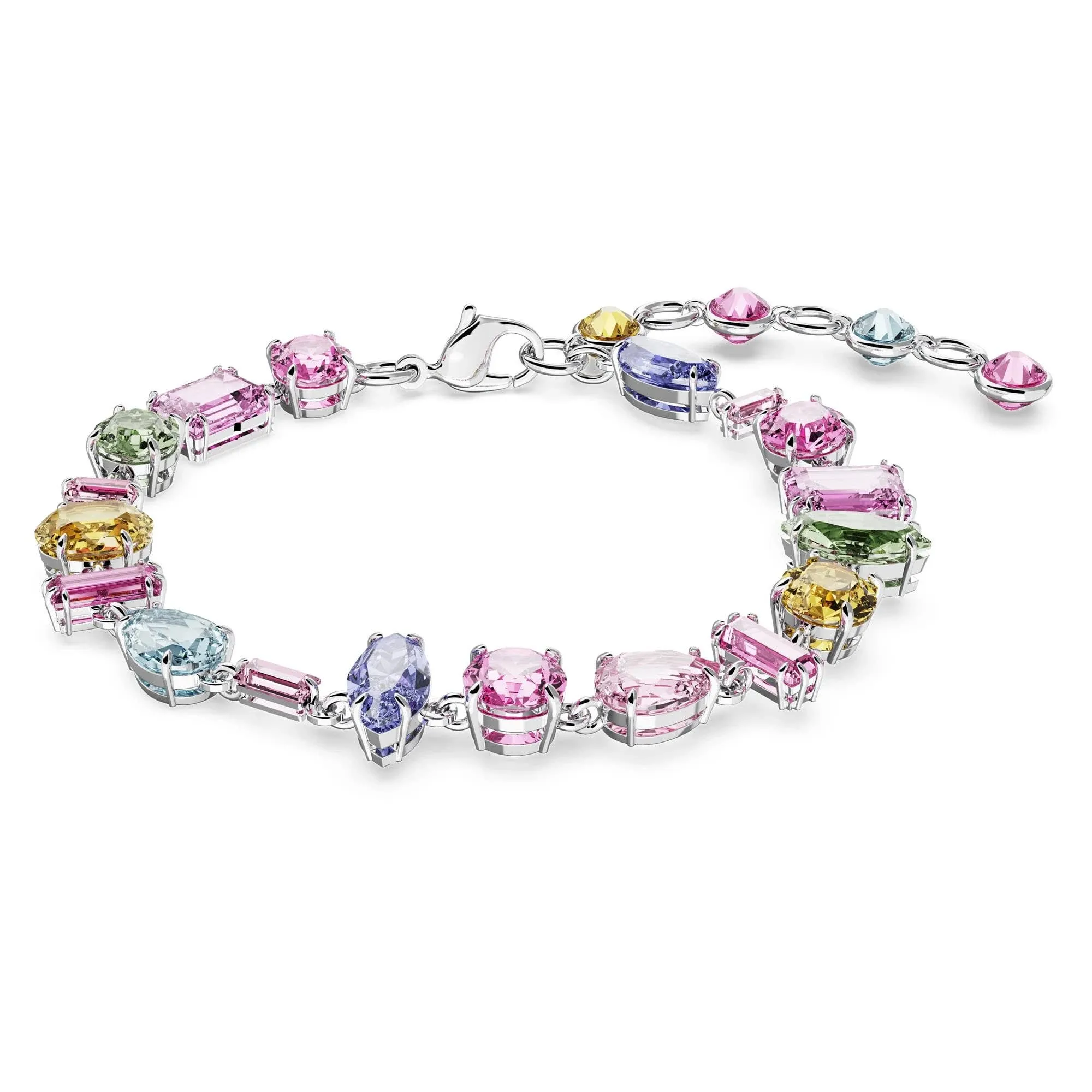 Swarovski Gema Bracelet, Mixed Cuts, Multicolored, Rhodium Plated