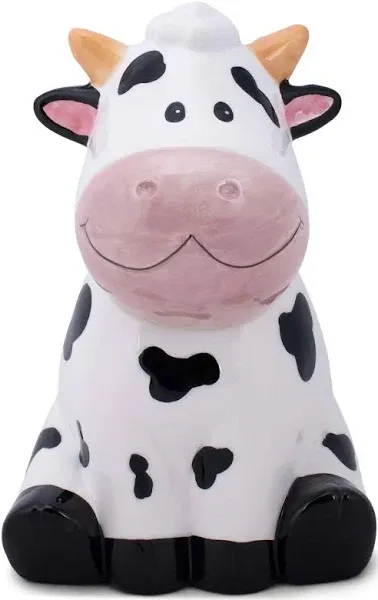 100 North Cute Spotted Cow Farm 10.5 x 7.1 Dolomite Ceramic Cookie Jar