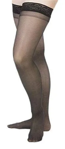 Allegro Women&#039;s Essential Sheer Compression Thigh Highs Black Size 3XL NWT 8-15