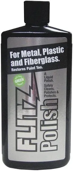 Flitz LQ 04587-6A Metal, Plastic and Fiberglass Liquid Polish, 7.6 oz. Bottle, 6-Pack, Black