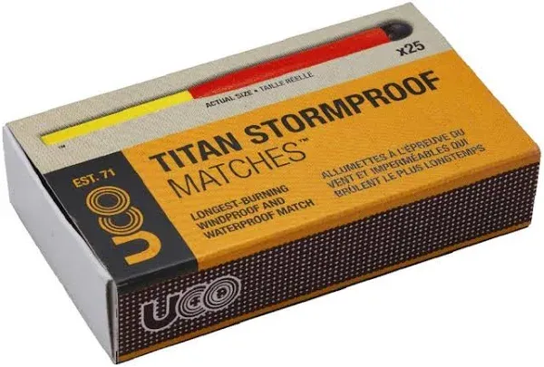 UCO Titan Stormproof Matches 25Ct Longest-burning windproof & waterproof match