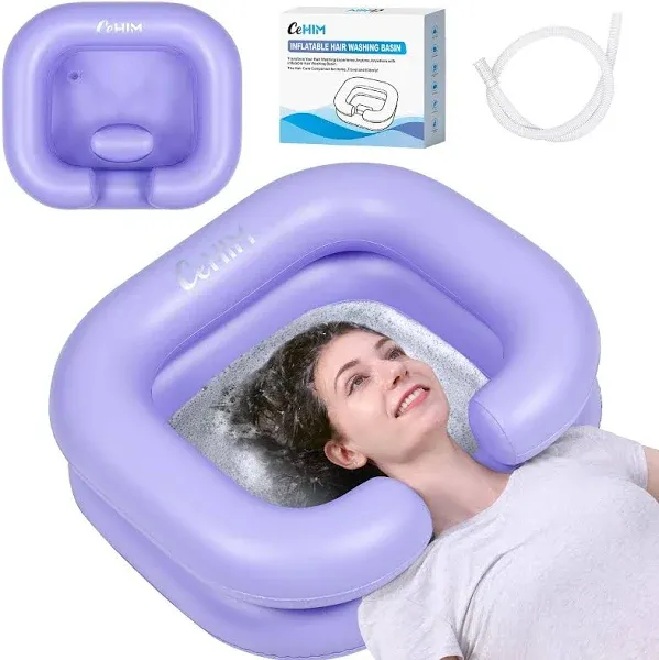 Cehim Inflatable Shampoo Basin - Portable Shampoo Bowl, Hair Washing Basin for Bedridden, Disabled,Injured, Hair Wash Tub for Dreadlocks and at Home