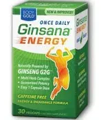 BodyGold Ginsana Energy, Once Daily | Panax Ginseng Extract w/ Energizing Herbal Blend for Focus & Endurance | No Caffeine | 30 VegCap