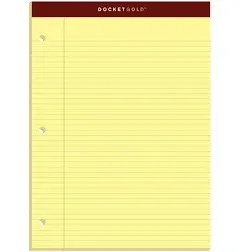 TOPS� Docket Gold Legal Ruled Perforated Pad, 5 x 8, Canary, 12 50-Sheet Pads/Pack TOP63900