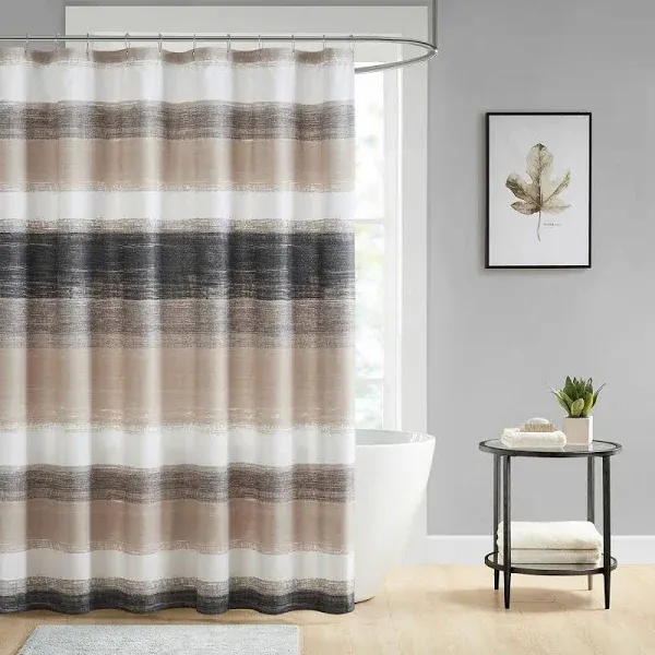 Madison Park Essentials Saben Stripe Print Shower Curtain