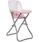 Adora Durable Pastel Pink Hearts Baby Doll High Chair 20.5” Suits Most Stuffed Animals, Plush Toys, and Dolls up to 16 inches Birthday Gift for Ages 3+