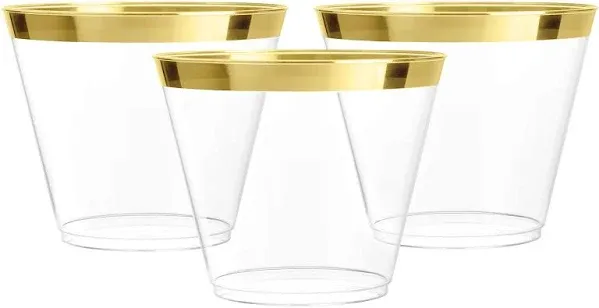 Prestee 100 Gold Plastic Cups