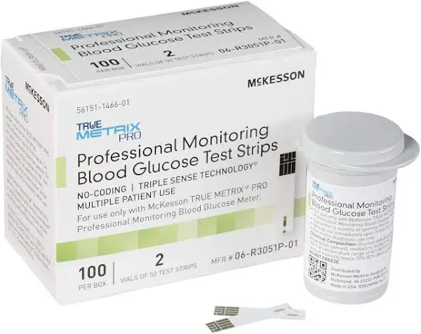 True Metrix Pro - McKesson - 06-R3051P-01 - Blood Glucose Test Strips, Box