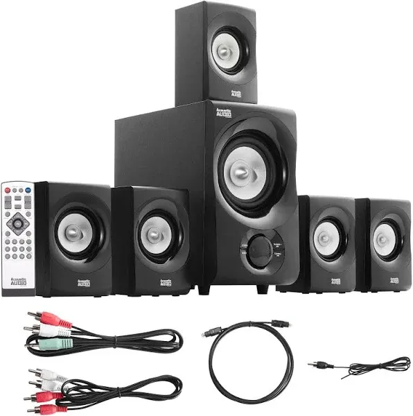 Acoustic Audio Aa5171 Home Theater 5.1 Bluetooth Speaker System with F