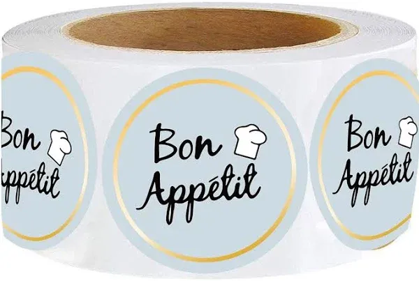 Party Bon Appetit Stickers,Tampe<wbr/>r Evident Sealed Labels for Food Service Deli...