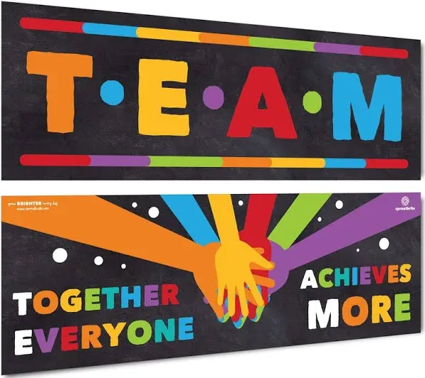 Sproutbrite Classroom Decorations - Banner Posters for Teachers - Team Bullet...