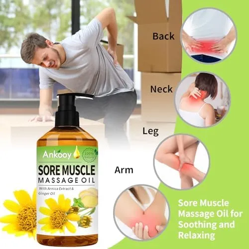 Massage Oil Trio with Roller Ball for Therapy - Lymphatic Drainage, Muscle Relie