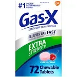 Gas X Antigas, 125 mg, Extra Strength, Chewable Tablets, Cherry Creme - 72 chewable tablets