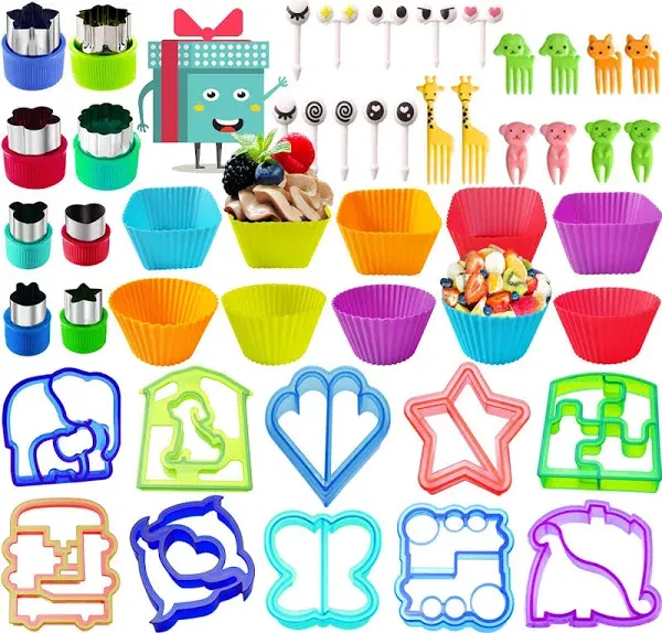 Kids Sandwich Cutters Bread Vegetable Fruit Cookie Cutter Bento Box Complete Supplies Accessories Uncrustable