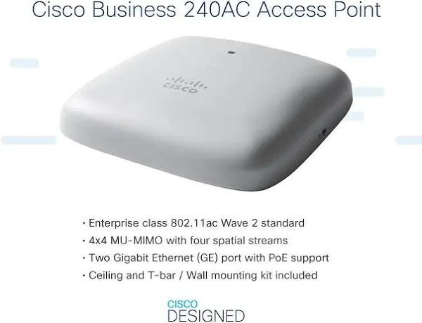 Cisco Business 240AC Dual-Band Wireless Access Point (CBW240AC - A)