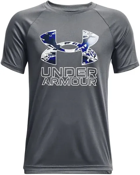 Under Armour Boys' Tech Hybrid Printed Fill Short-Sleeve T-Shirt