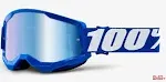 100% Strata 2 Goggle Blue Blue Mirror Lens Off-Road Motorcycle Motocross Goggles