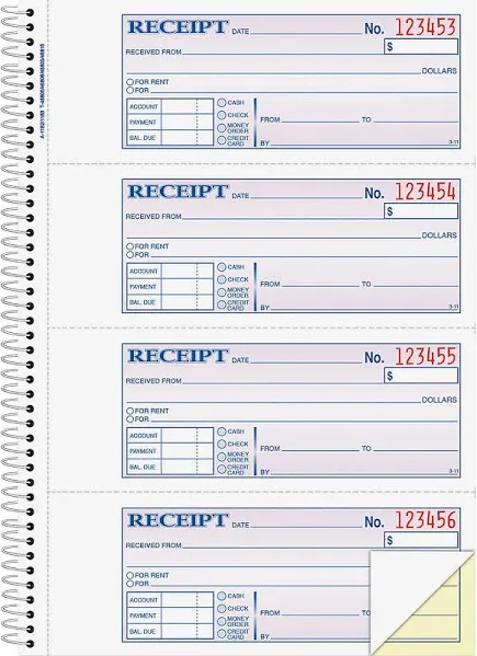 Adams Money Rent Receipt Book